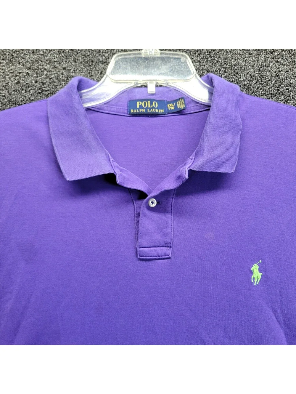 Ralph Lauren Polo Shirt Mens 2XL Purple Pima Soft Touch Casual Short Sleeve READ